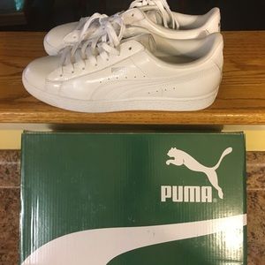 NIB  Men’s Puma Basket White Sneakers Size 8.5